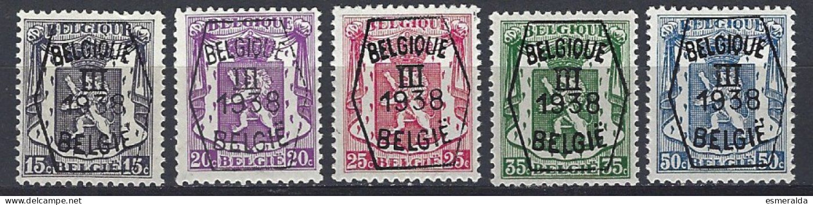 (BL17)   PRE 345/50 Sans Le PRE348= 5 Valeurs ** - Typografisch 1936-51 (Klein Staatswapen)