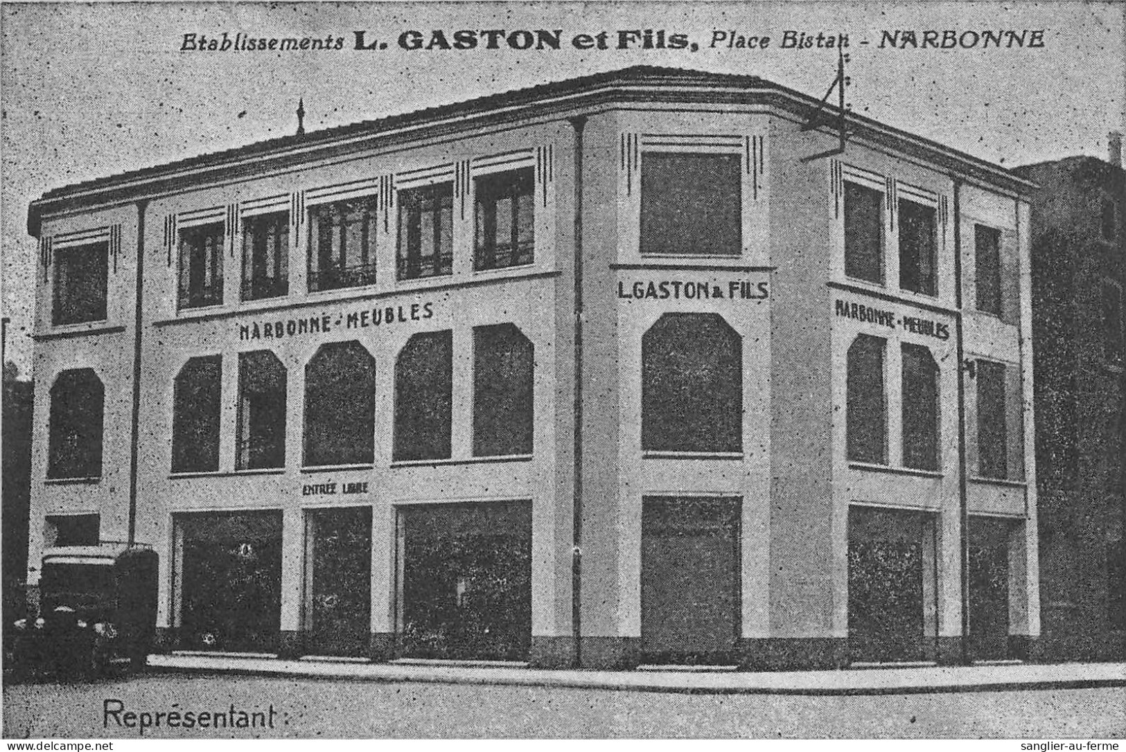 CPA 11 NARBONNE / ETABLISSEMENT L.GASTON ET FILS / PLACE BISTAN / MEUBLES - Sonstige & Ohne Zuordnung