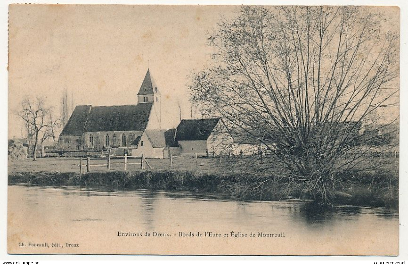 CPA - Environs De DREUX (Eure Et Loir) - Bords De L'Eure Et Eglise De Montreuil - Dreux