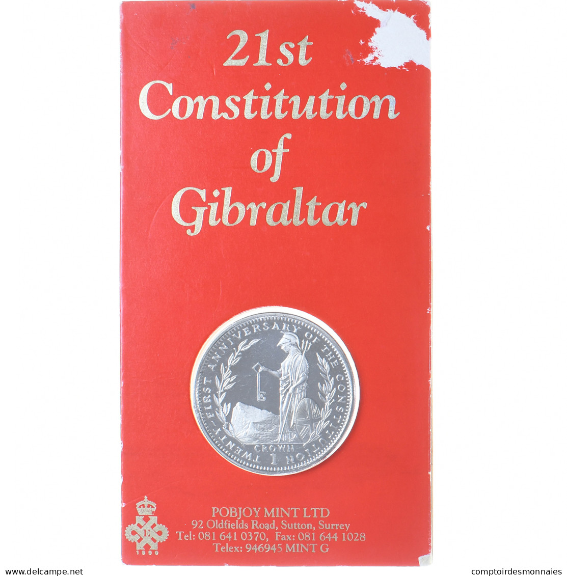 Gibraltar, Elizabeth II, Crown, 1990, Pobjoy Mint, FDC, Cupro-nickel - Gibraltar