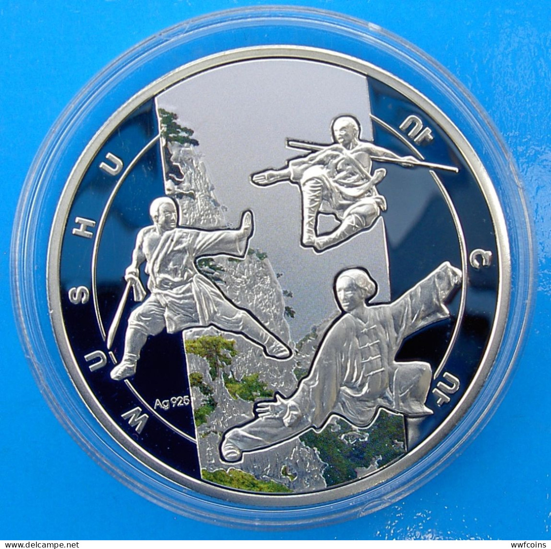 ARMENIA 1000 D 2011 SILVER PROOF WUSHU FIGHTERS JAPAN LANDSCAPE ARTI MARZIALI WEIGHT 28,28g TITOLO 0,925 CONSERVAZIONE F - Armenia