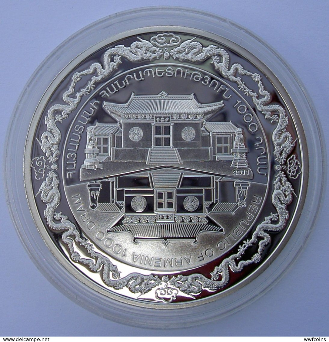 ARMENIA 1000 D 2011 SILVER PROOF WUSHU FIGHTERS JAPAN LANDSCAPE ARTI MARZIALI WEIGHT 28,28g TITOLO 0,925 CONSERVAZIONE F