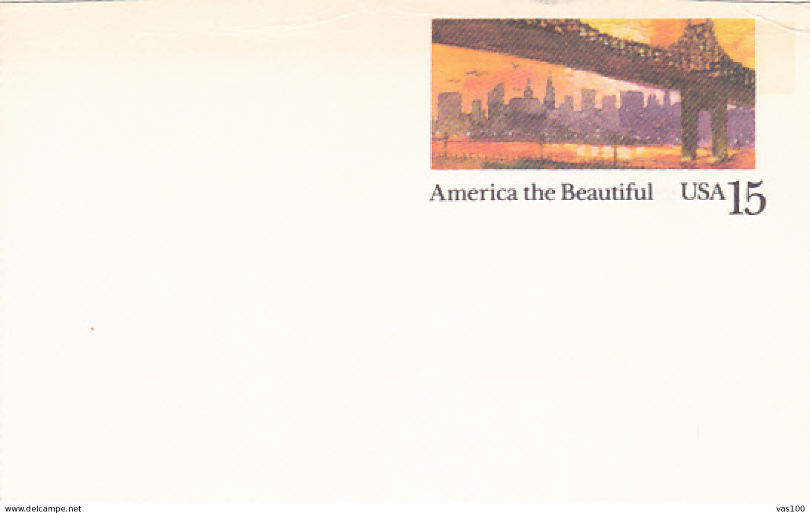 AMERICA THE BEAUTIFUL- QUEENSBORO BRIDGE, PC STATIONERY, ENTIER POSTAL, 1989, USA - 1981-00