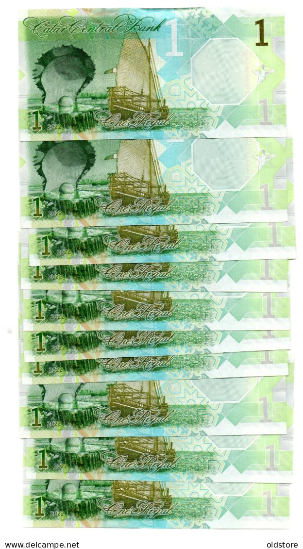 Qatar Banknotes - 1 Riyal - 10 Pcs LOT - Consecutive - ND 2020 UNC - Qatar