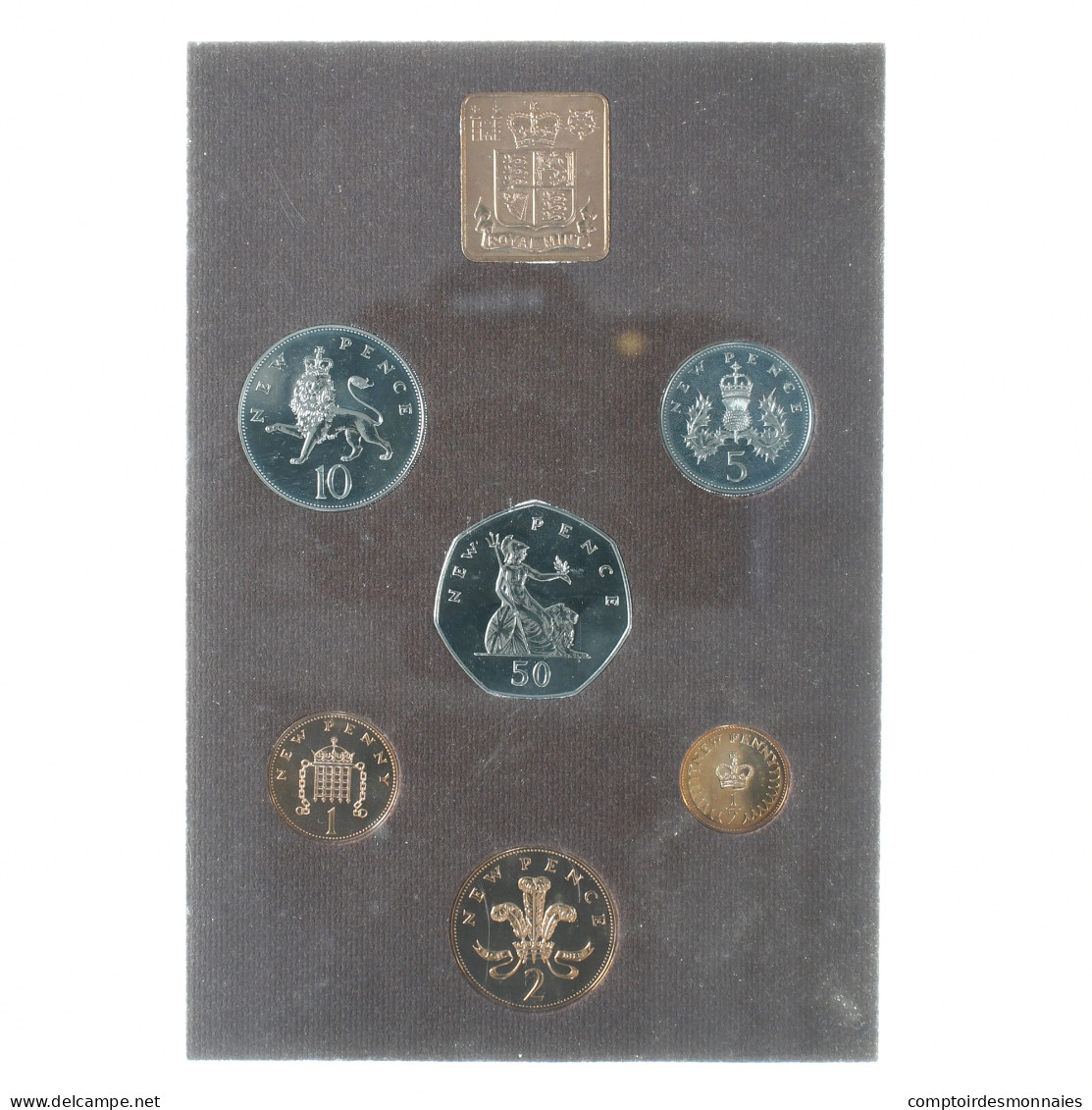 Grande-Bretagne, Elizabeth II, Set 1/2 Penny To 50 New Pence, BU, 1974, Londres - Mint Sets & Proof Sets