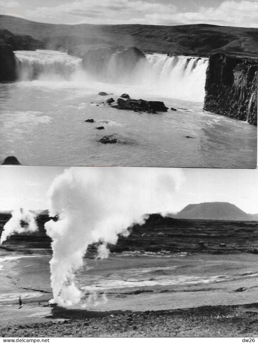 Islande - Geyser Geysir, Lake Mývatn Et La Cascade Goðafoss - Lot De 2 Carte-photos Sans Légende - Islande