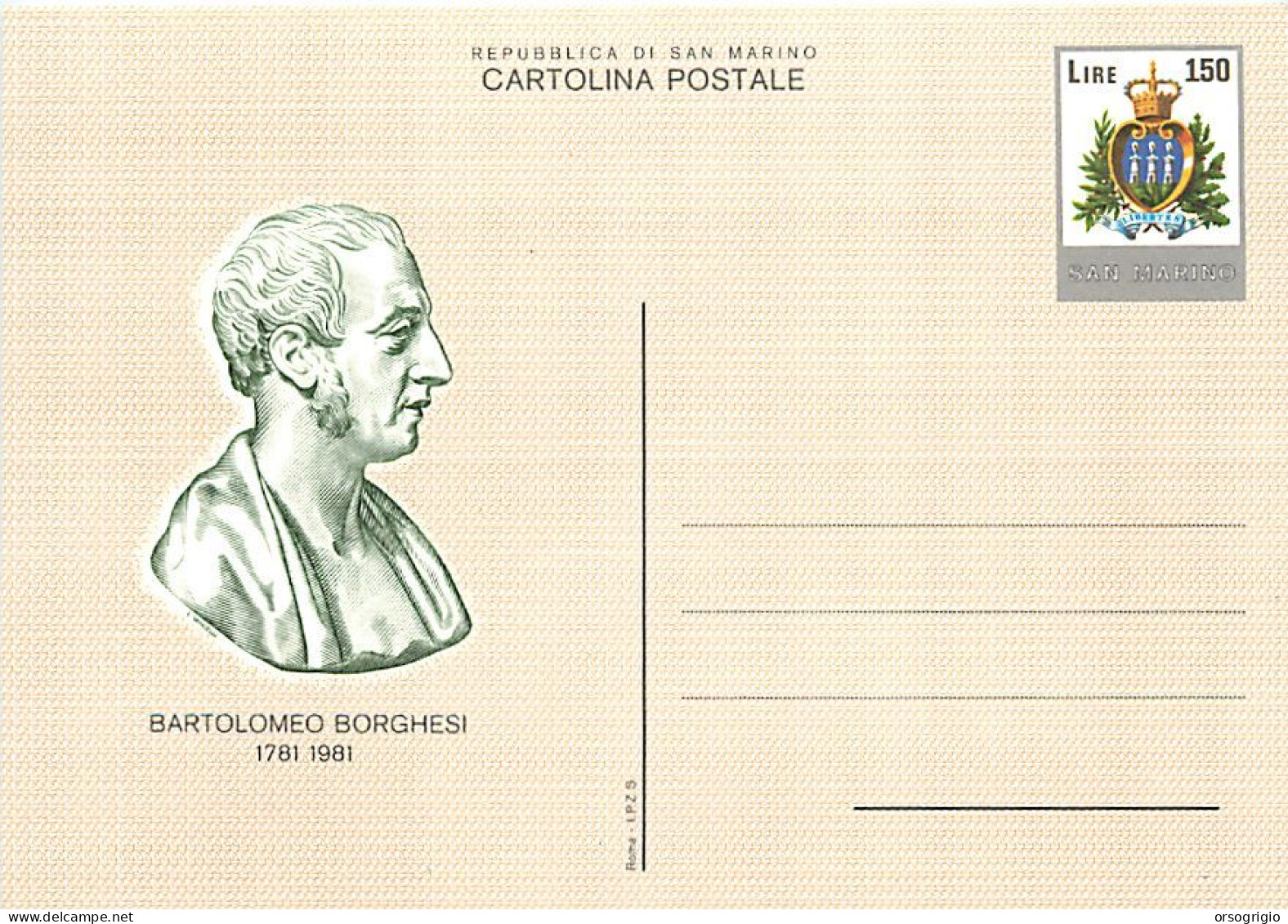 SAN MARINO - 1981 - BARTOLOMEO BORGHESI  - Cartolina Intero Postale - Interi Postali