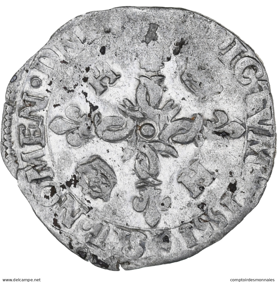 France, Henri II, Douzain Aux Croissants, 1551, Rennes, TB+, Billon, Gadoury:357 - 1547-1559 Henry II