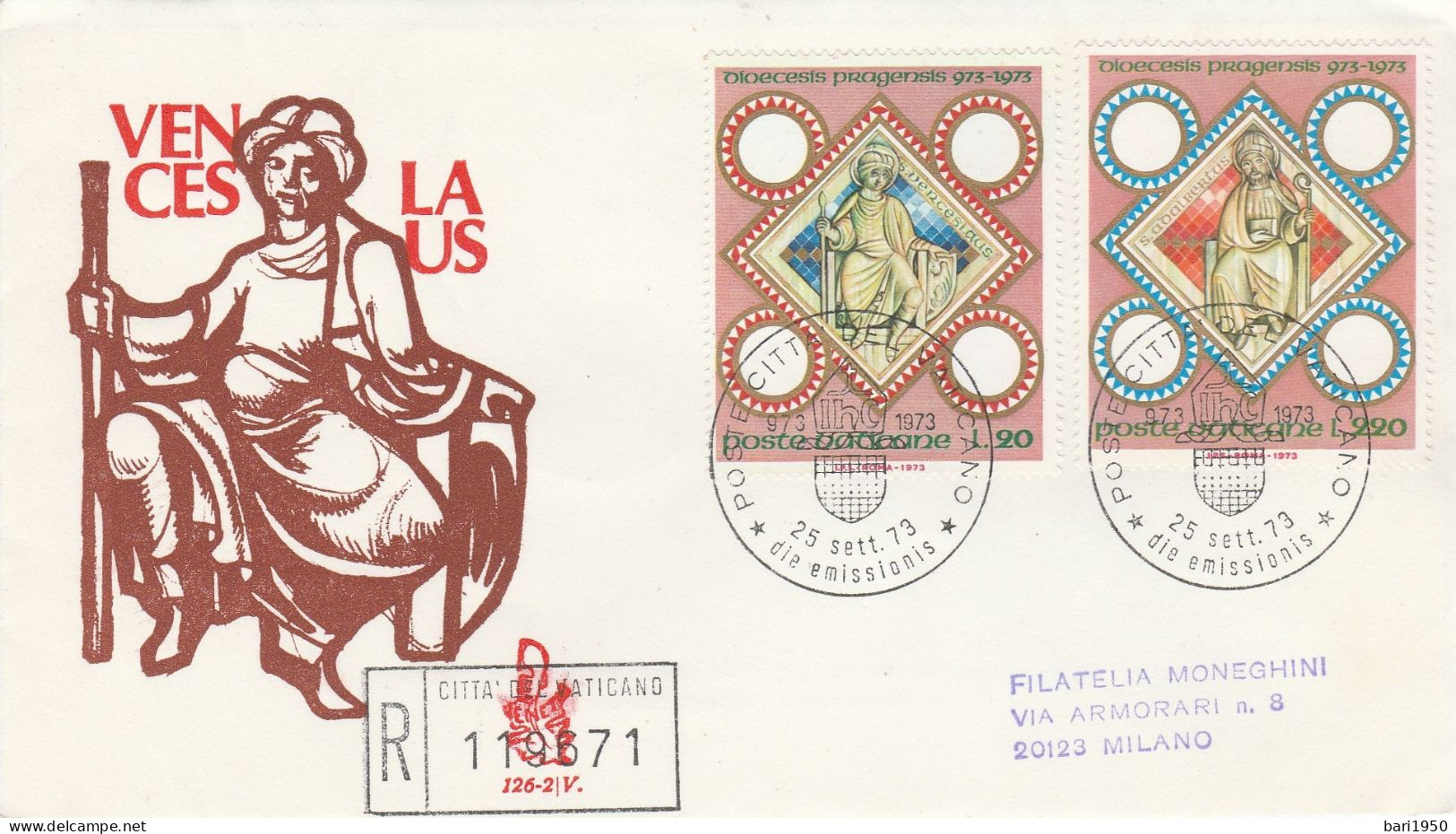 POSTE VATICANE- 2  Valori Da L.20  E L.220,  Primo Giorno Di Emissione Su Busta - Used Stamps