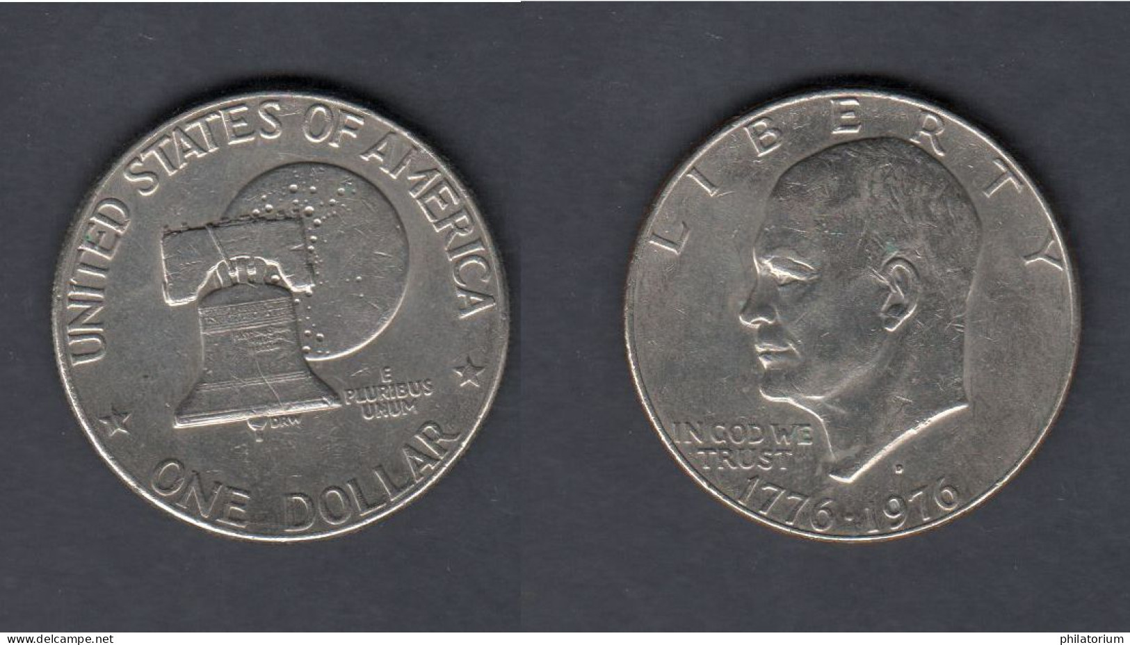 USA, Etats Unis, One Dollar, 1976 D, KM# 206, Schön# 207, 1 Dollar - 1971-1978: Eisenhower