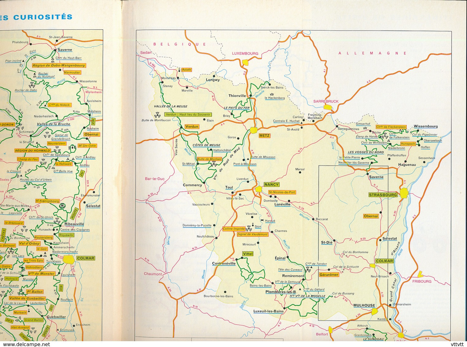 GUIDE VERT MICHELIN (1989) ALSACE-LORRAINE-VOSGES, 216 PAGES, 3 SCANS - Michelin (guias)