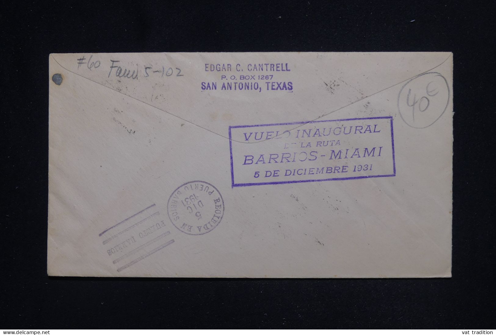 HONDURAS BRITANNIQUE - Enveloppe 1er Vol Barrios/ Miami En 1931 - L 147058 - British Honduras (...-1970)