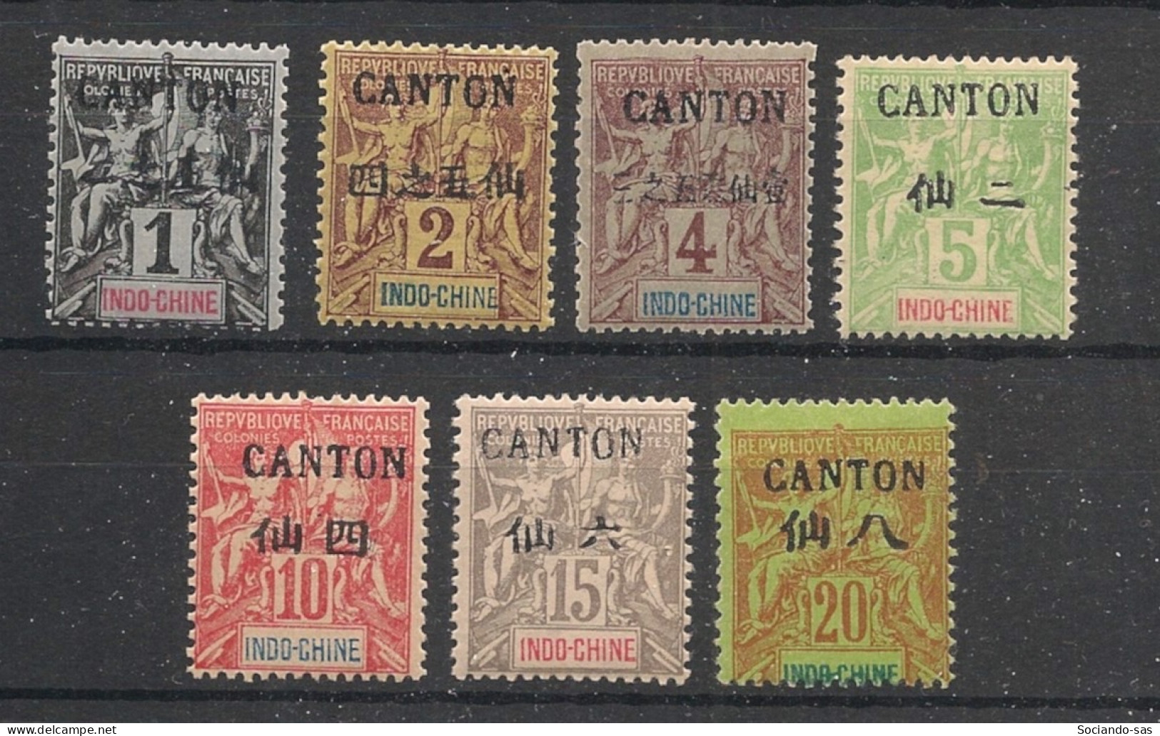 CANTON - 1903-04 - N°YT. 17 à 23 - Type Groupe 1c à 20c - 7 Valeurs - Neuf Luxe ** / MNH / Postfrisch - Neufs