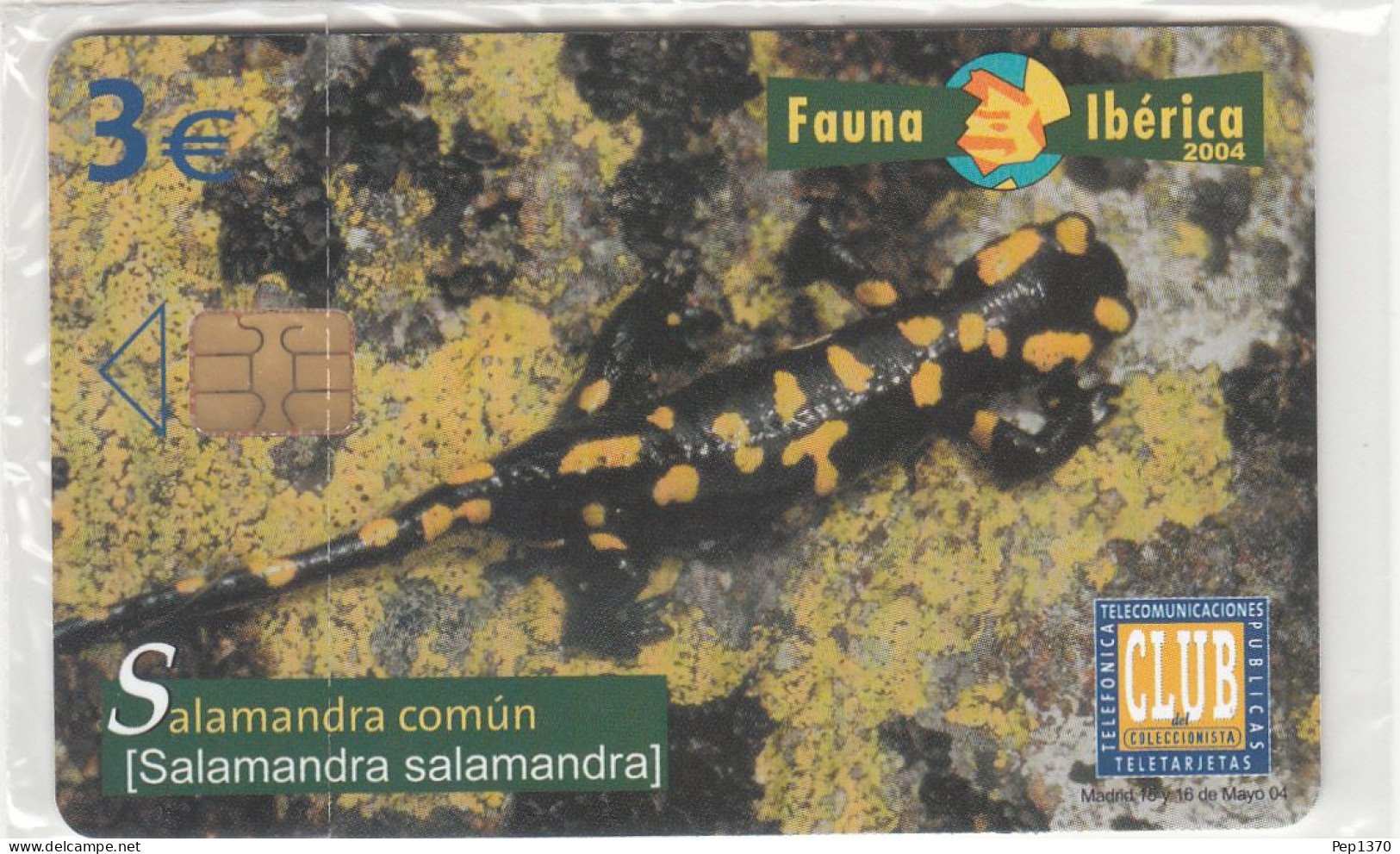 ESPAÑA - TARJETA TELEFONICA - FAUNA IBERICA - SALAMANDRA COMUN - 3 EUROS (NUEVA Y PRECINTADA) - Emissions Privées