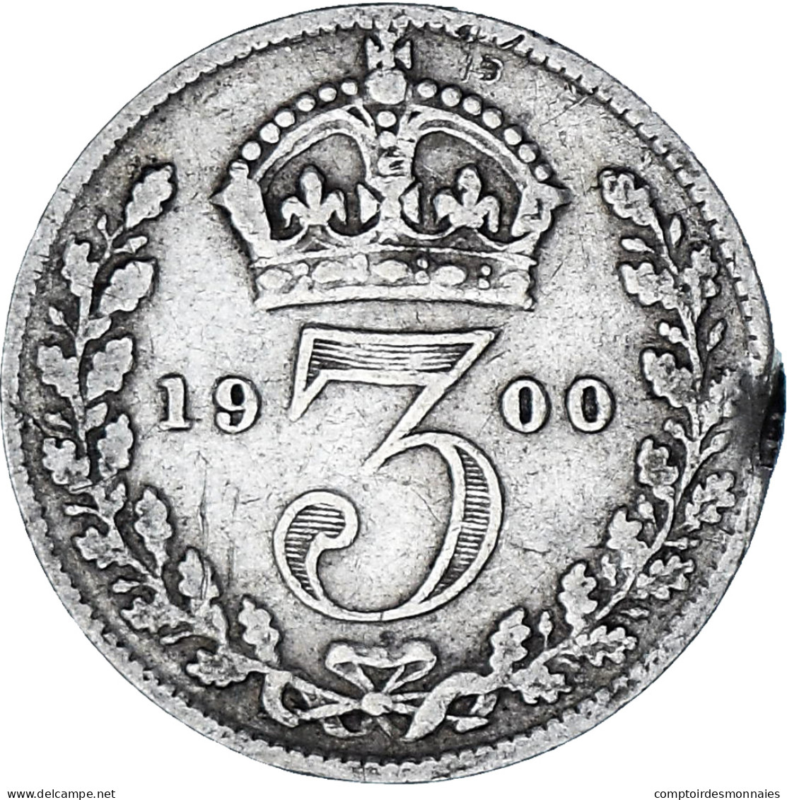 Monnaie, Grande-Bretagne, Victoria, 3 Pence, 1900, TB, Argent, KM:777 - F. 3 Pence