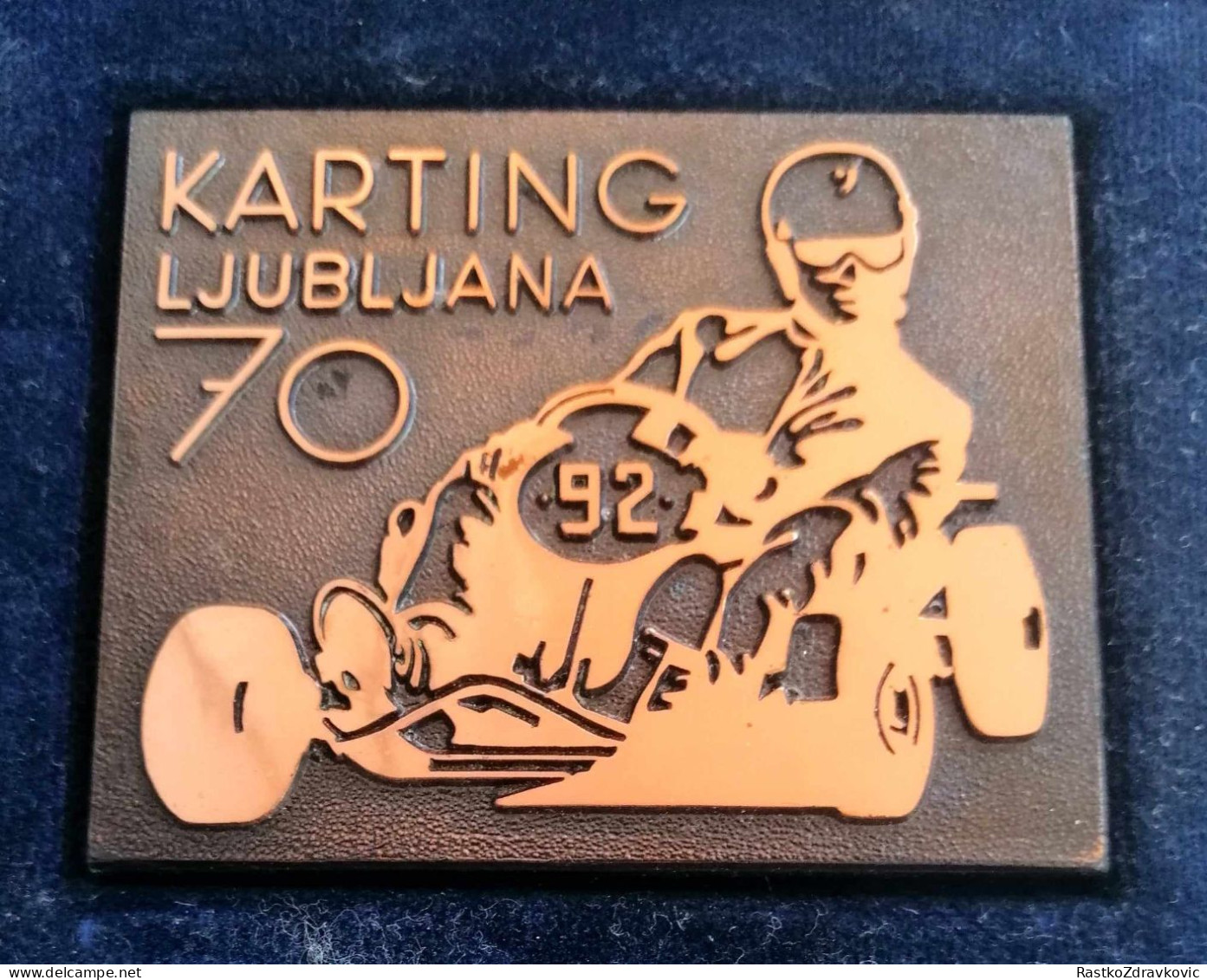 SLOVENIA+KARTING LJUBLJANA+1970+PLAKETA+PLAQUETE+VINTAGE+ORIGINAL BOX - Autorennen - F1