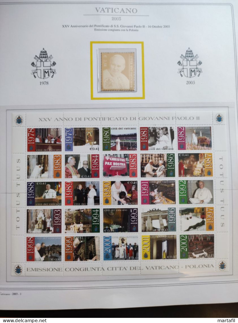 Collezione VATICANO 1978/2012 MNH ** montata su 2 album (GBE e Marini), 99,9% completa.