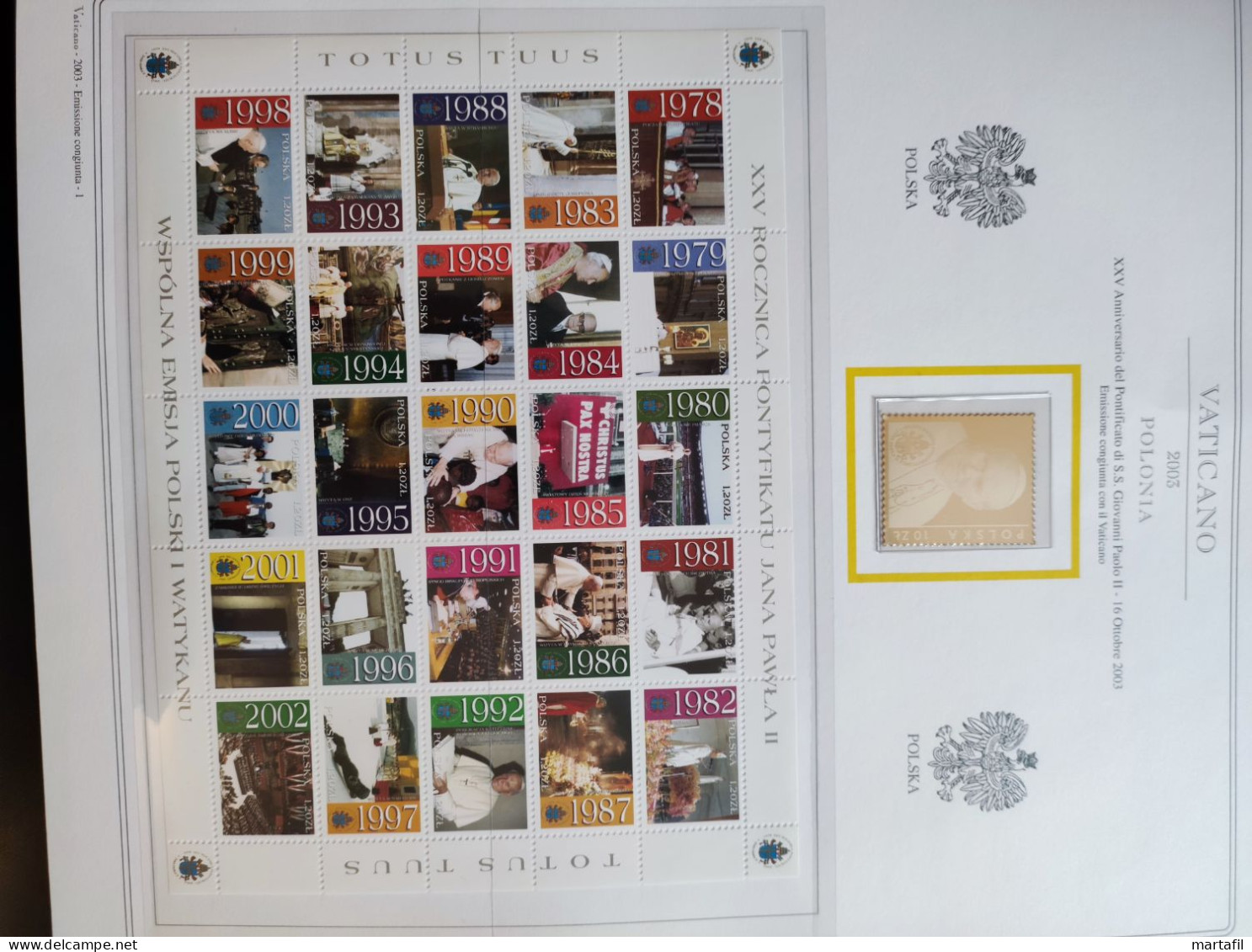 Collezione VATICANO 1978/2012 MNH ** montata su 2 album (GBE e Marini), 99,9% completa.