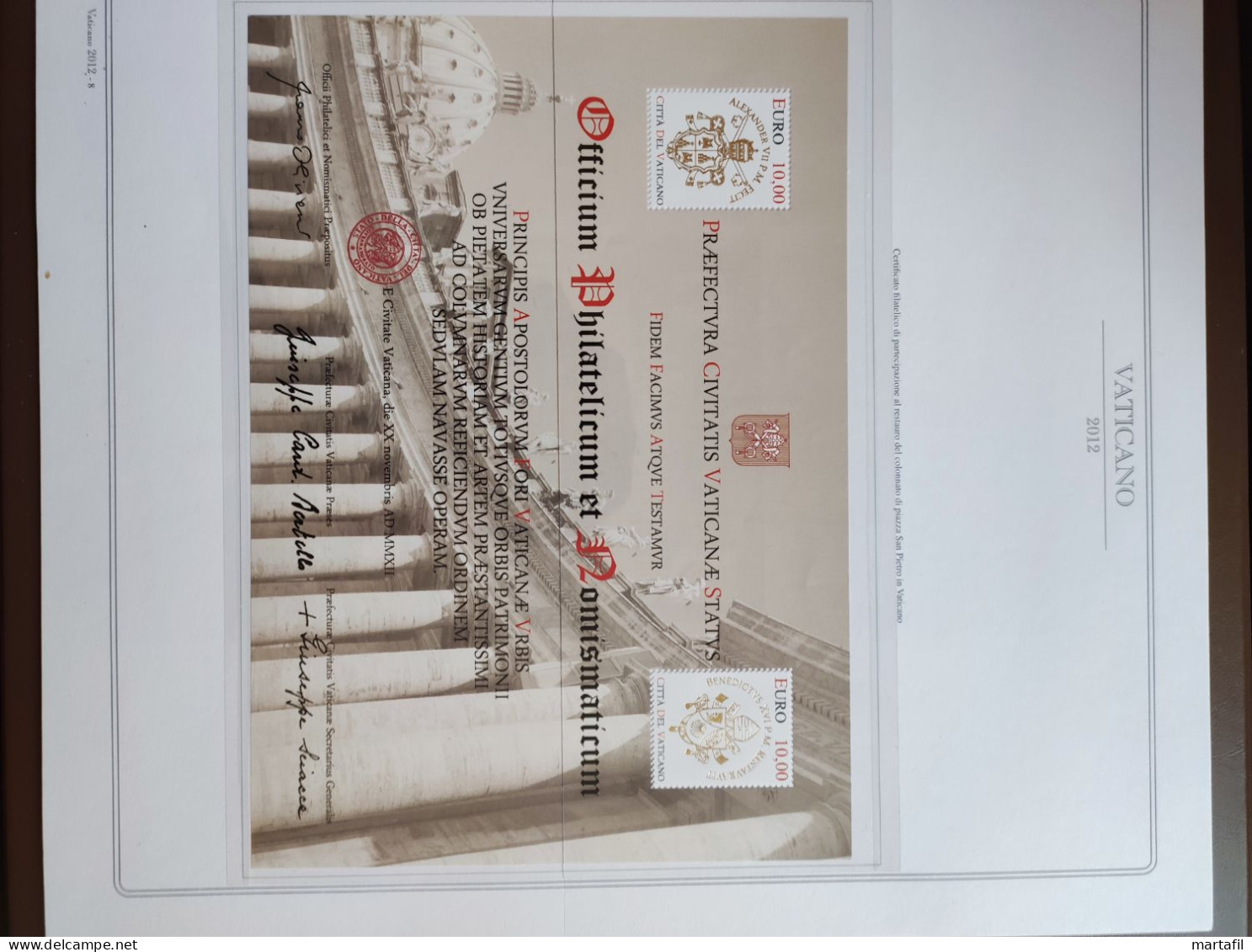 Collezione VATICANO 1978/2012 MNH ** montata su 2 album (GBE e Marini), 99,9% completa.