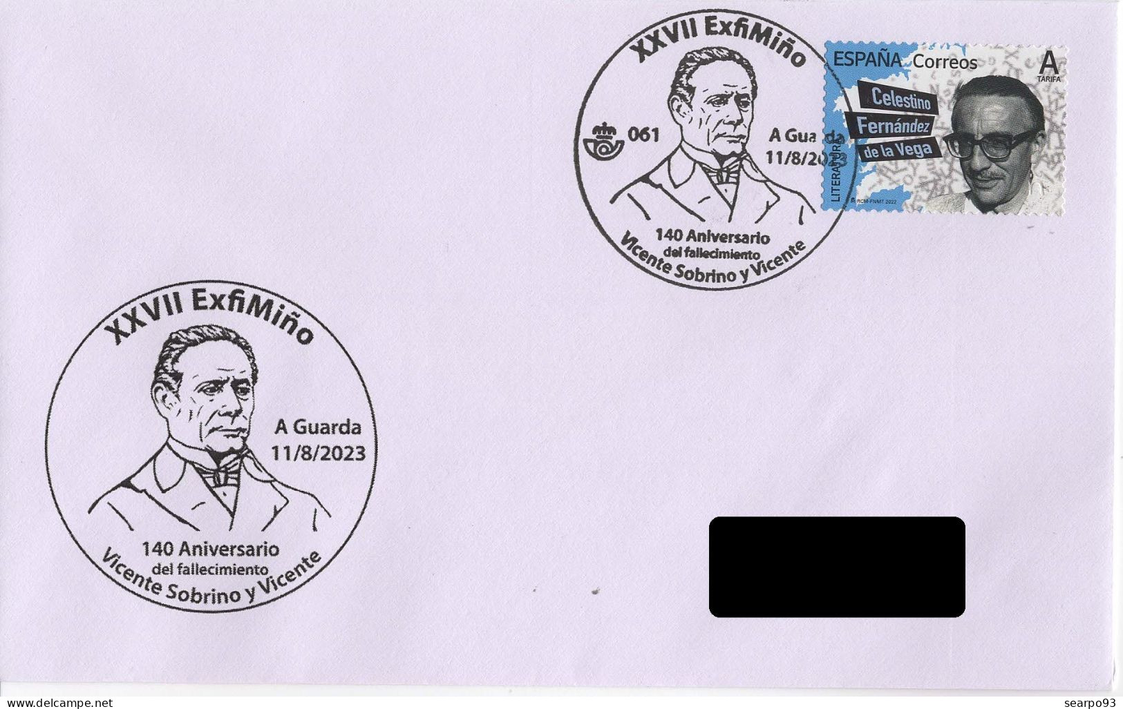 SPAIN. POSTMARK. VICENTE SOBRINO Y VICENTE. A GUARDA. 2023 - Otros & Sin Clasificación