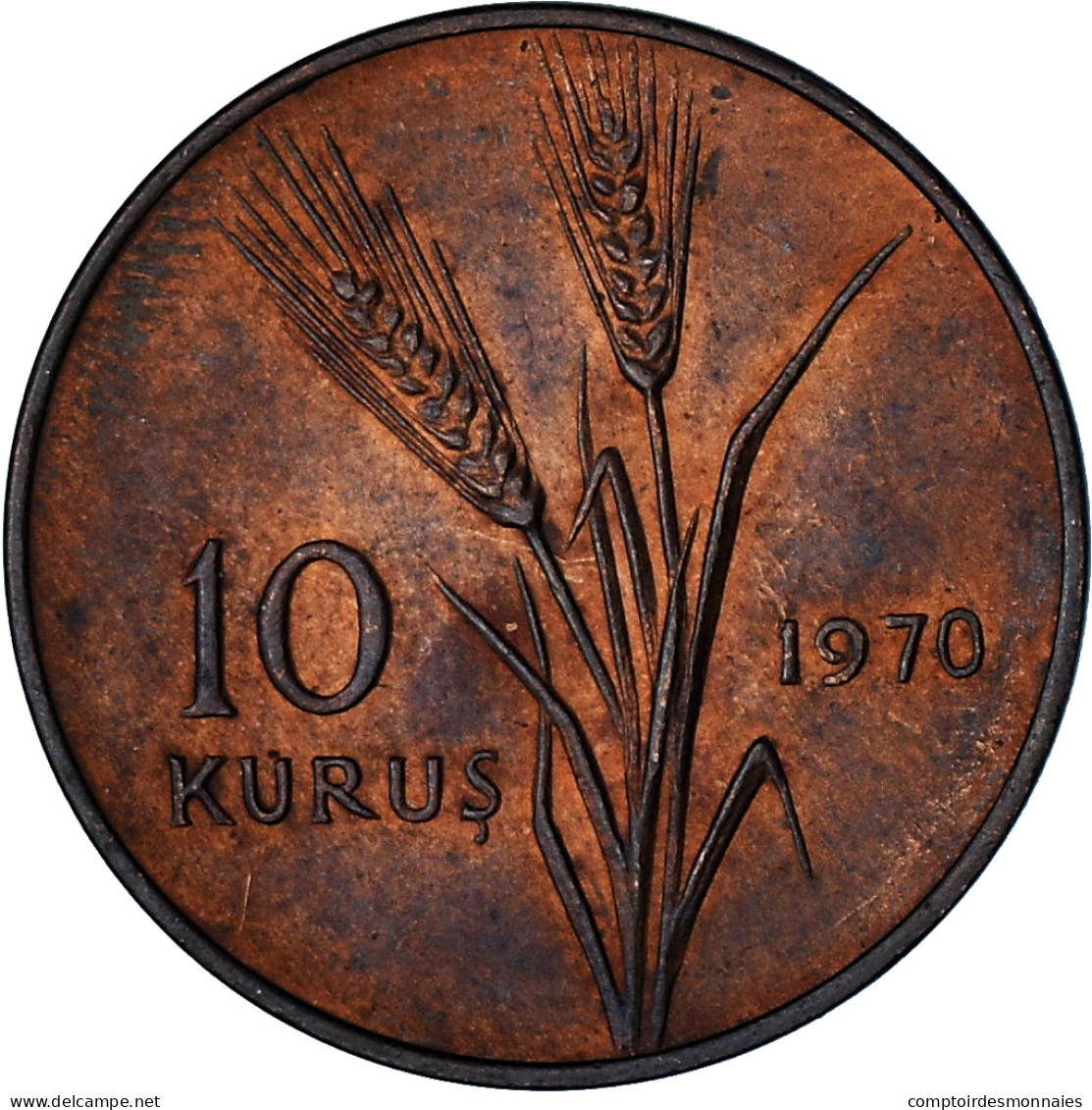 Turquie, 10 Kurus, 1970, TTB, Bronze, KM:891.2 - Turquie