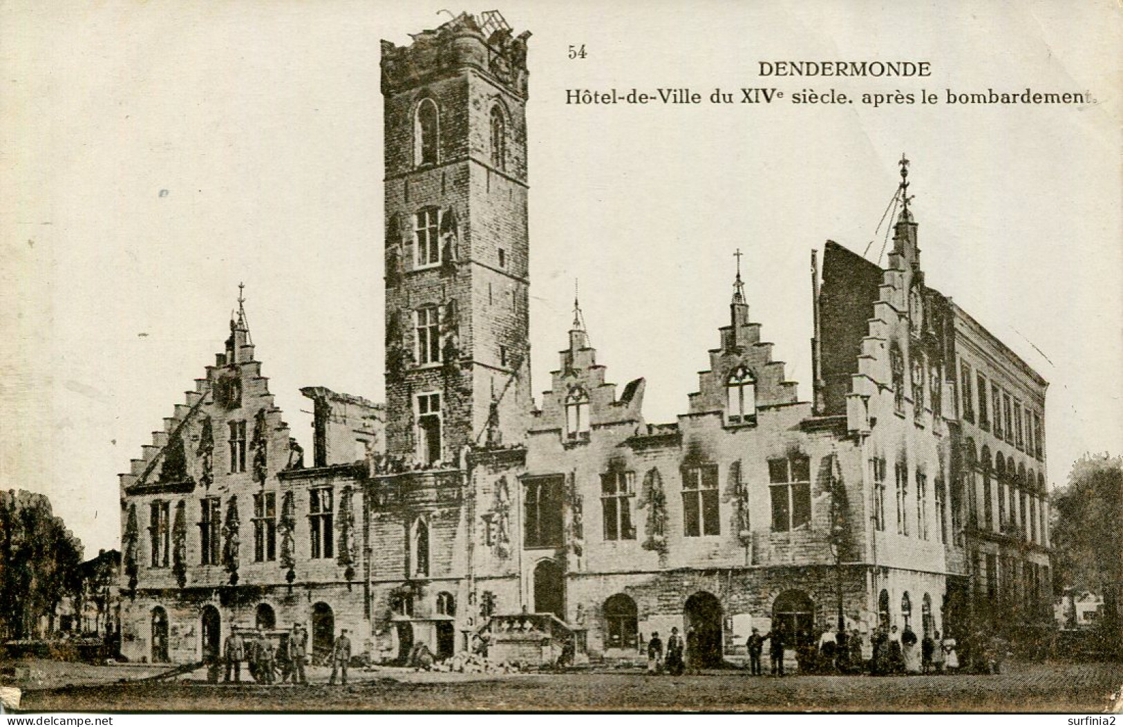 MILITARY - BELGIUM - DENDERMONDE - HOTEL DE VILLE APRES LE BOMBARDEMENT Ww169 - Denderleeuw