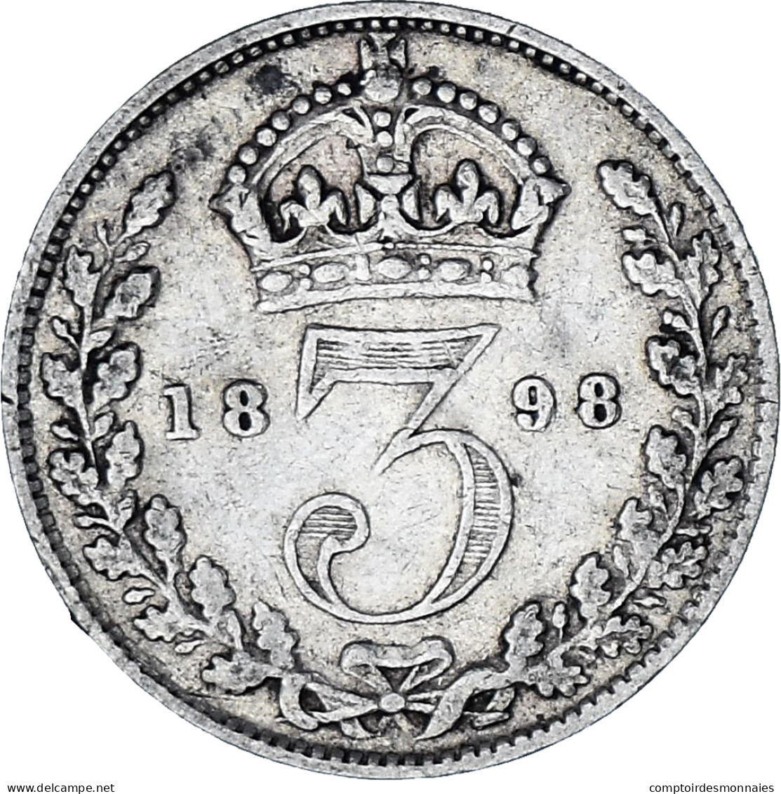 Monnaie, Grande-Bretagne, Victoria, 3 Pence, 1898, TTB, Argent, KM:777 - F. 3 Pence