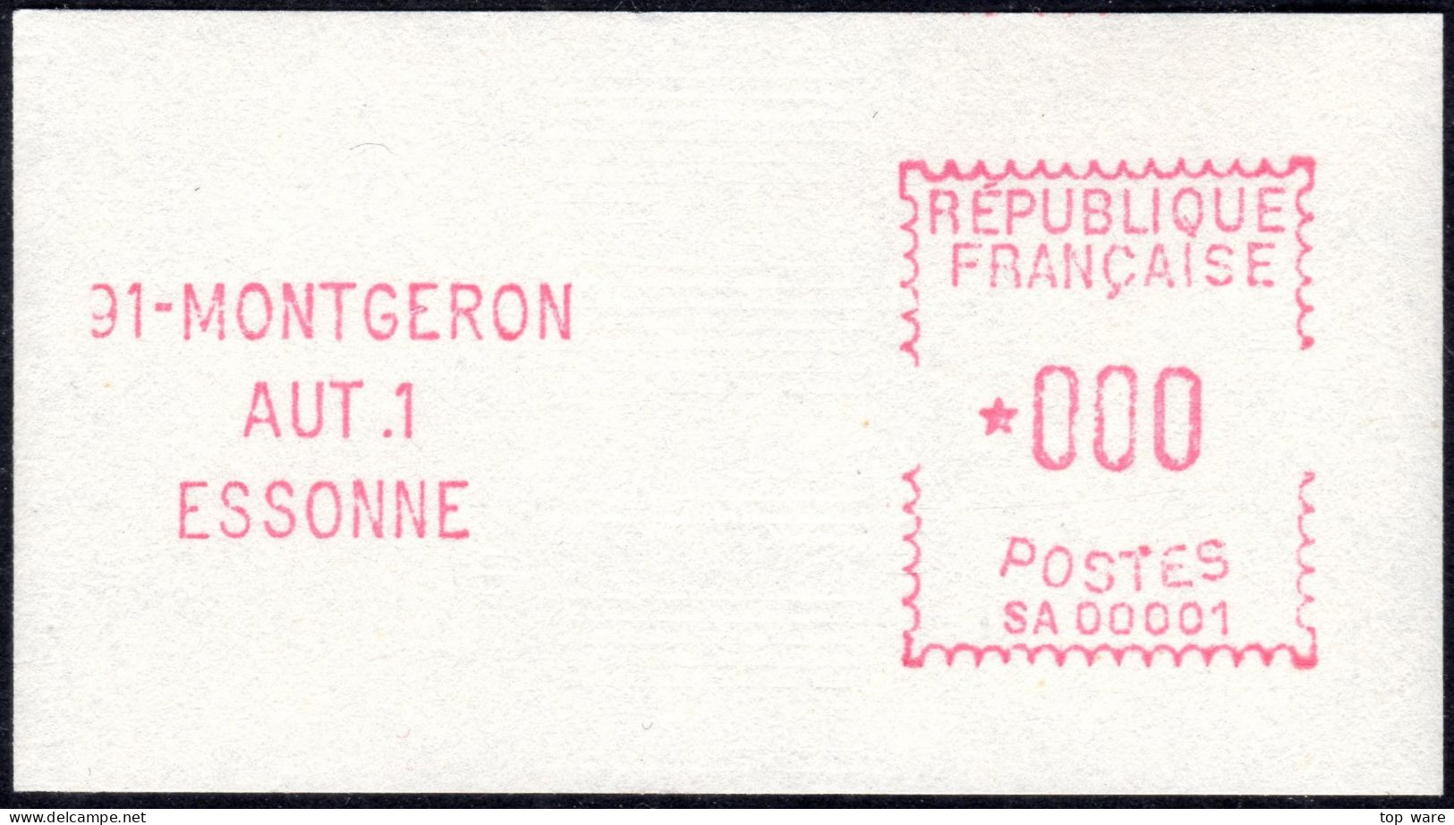 France MONTGERON ATM 2.2 I / Test Stamp 000 MNH / LSA Distributeurs Automatenmarken Vending Machine Safaa-Satas - 1969 Montgeron – Papier Blanc – Frama/Satas