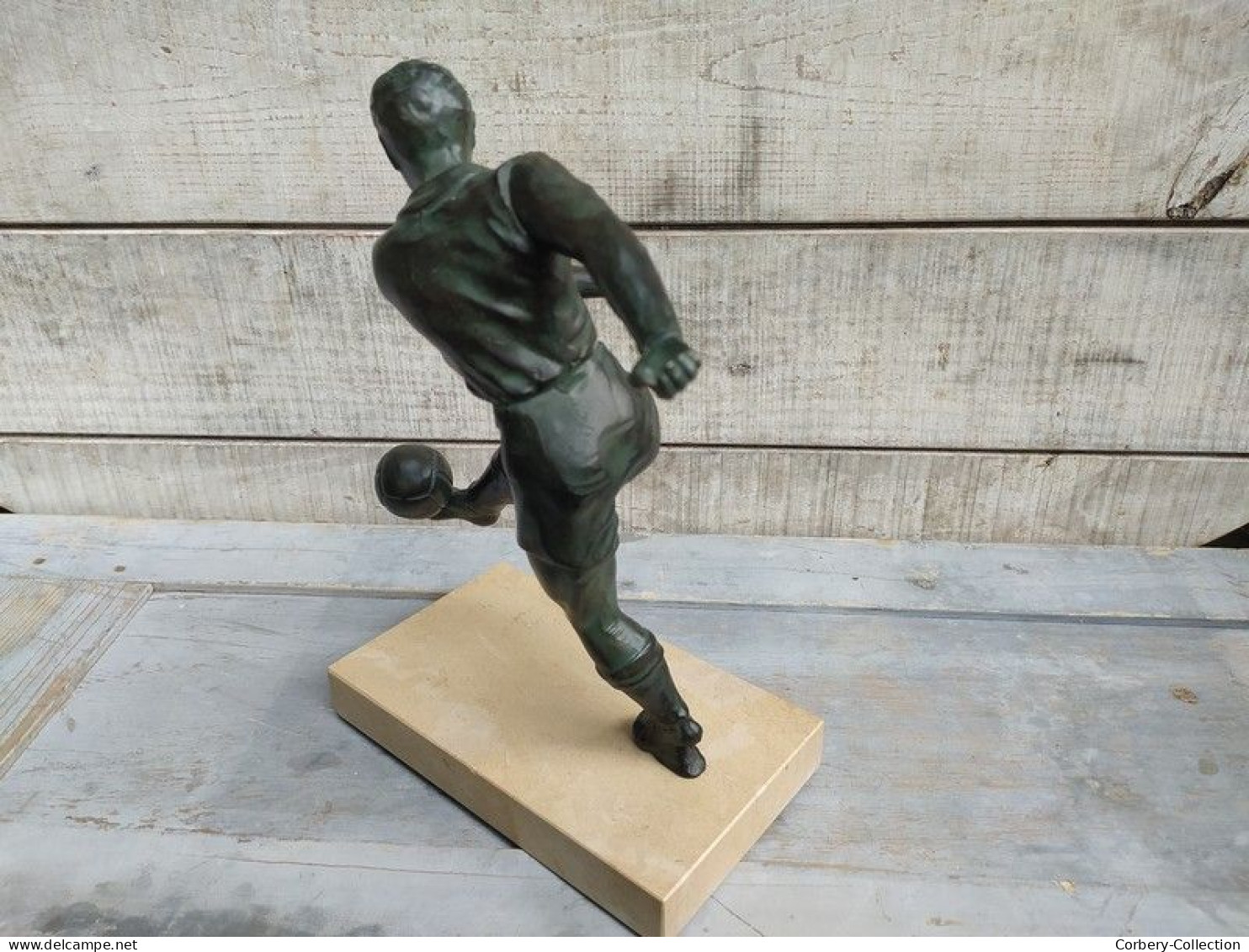 Statue Trophée Sport Foot Football 1930 Art Déco