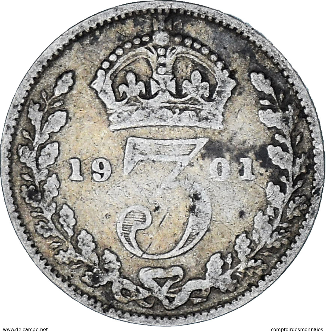 Monnaie, Grande-Bretagne, Victoria, 3 Pence, 1901, TB+, Argent, KM:777 - F. 3 Pence