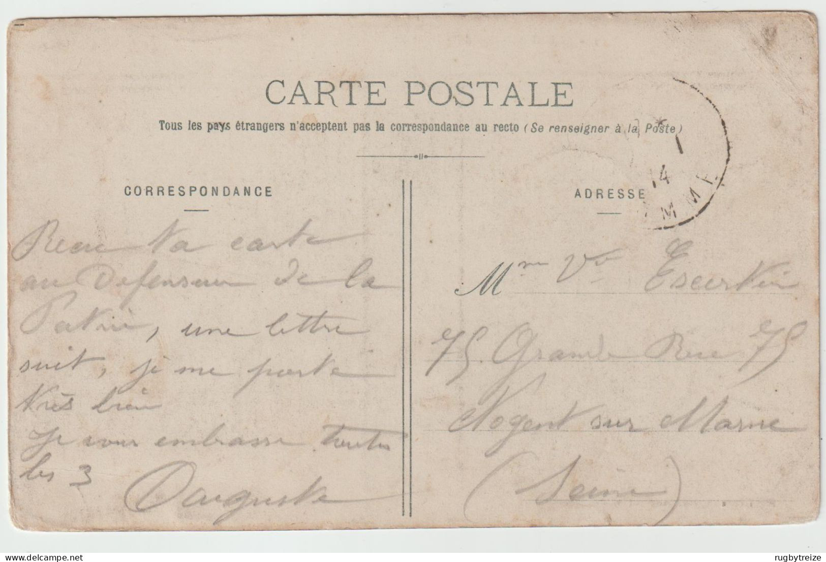 6983 ACHEUX EN AMIENOIS - Rue D'en Haut Censure Militaire Censored WW1 épicerie 1914 - Acheux En Amienois