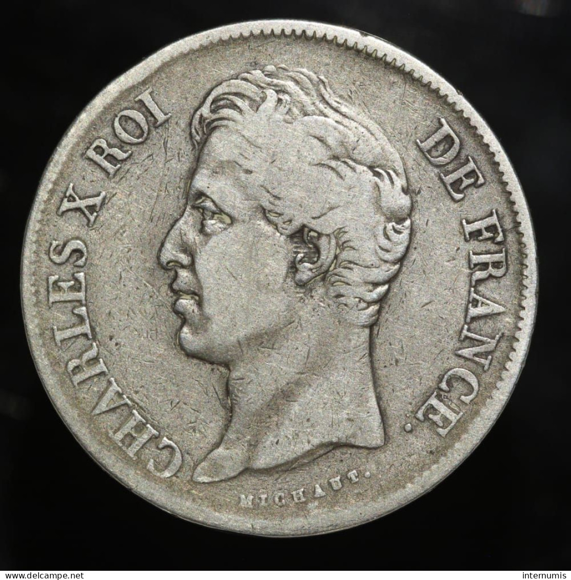 France, Charles X, 5 Francs, 1828, MA - Marseille, Argent (Silver), TB (F), KM#728, G.644, F.311/23 - 5 Francs