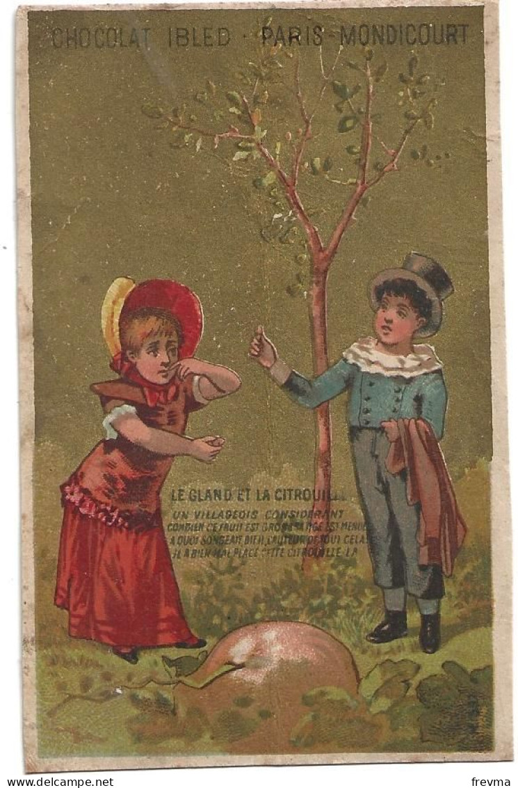 Chromos Chocolat Ibled Le Gland Et La Citrouille Année 1900 - Ibled