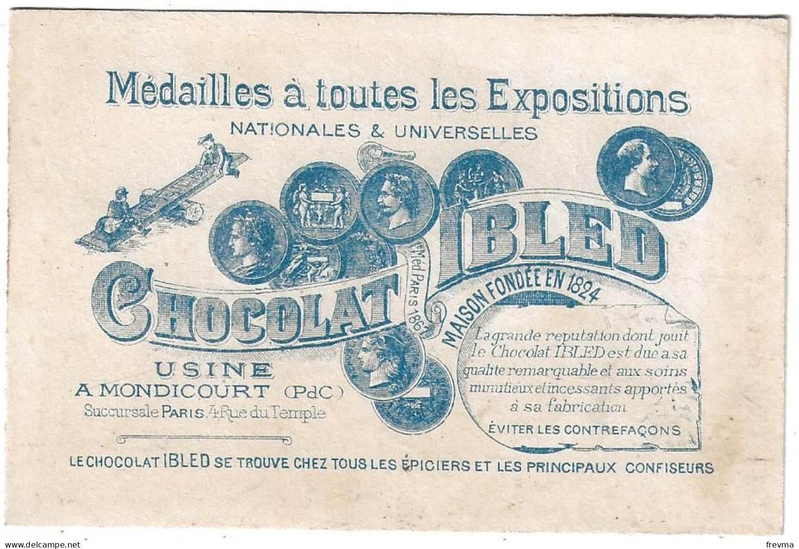 Chromos Chocolat Ibled La Toilette Année 1900 - Ibled