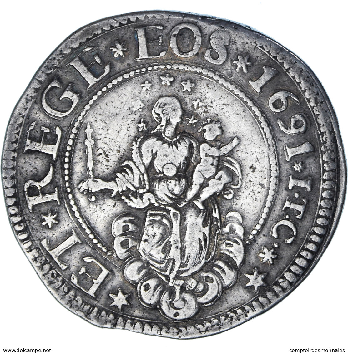 Monnaie, États Italiens, GENOA, Dogi Biennali, Scudo, 1691, Genoa, TTB, Argent - Genua