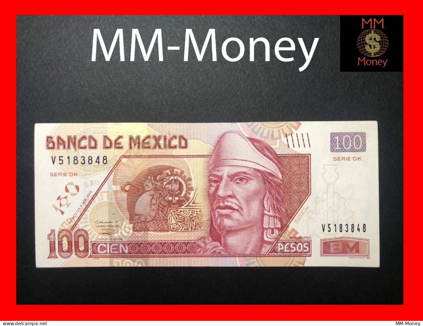 MEXICO 100 Pesos  5.11.2004  P. 118  *with Marks For The Blind*   XF+ - Mexique