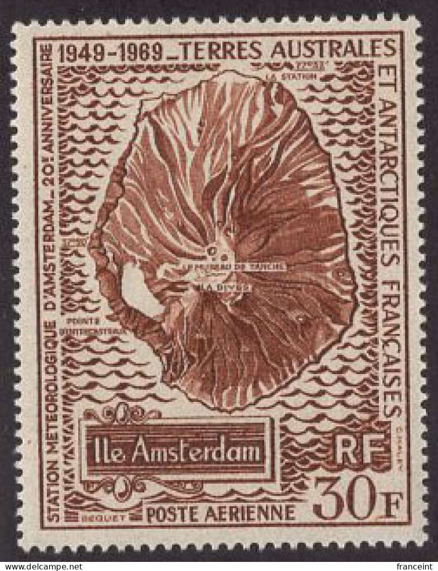 F.S.A.T.(1970) Amsterdam Island. MNH Stamp. Scott No C19, Yvert No PA22.  - Neufs