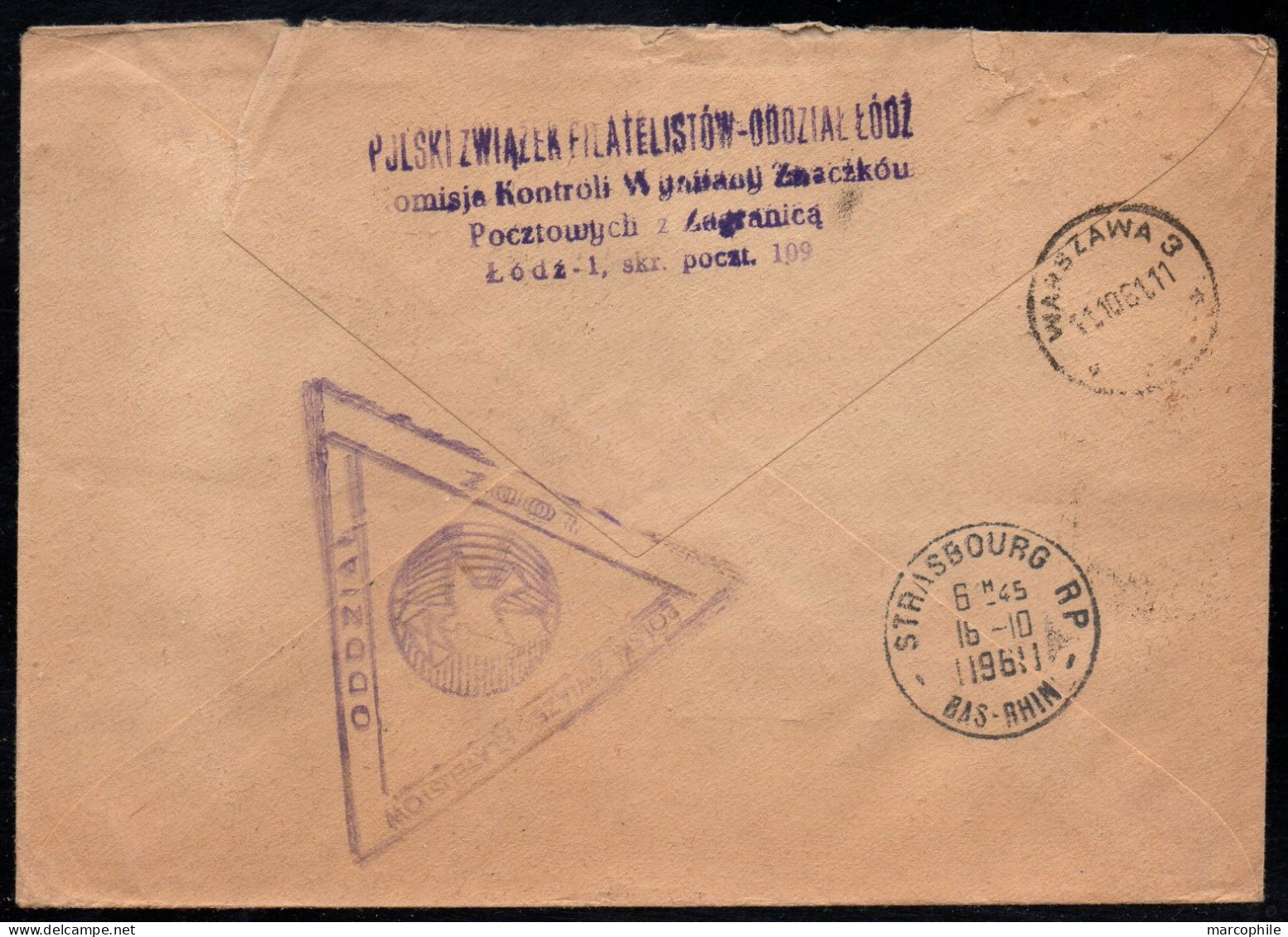 POLOGNE - POLSKA - LODZ - JEUX OLYMPIQUES / 1961 LETTRE RECOMMANDEE POUR STRASBOURG (ref LE3235) - Briefe U. Dokumente