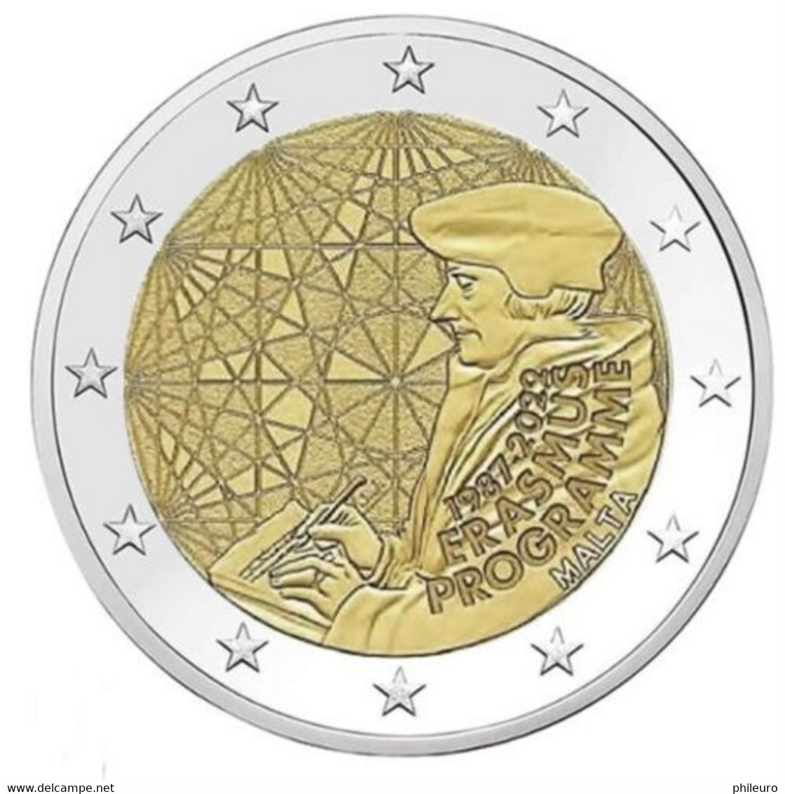 Malte 2022 : 2€ Commémorative 'Erasmus' (UNC Issue De Rouleau) - DISPONIBLE - Malta