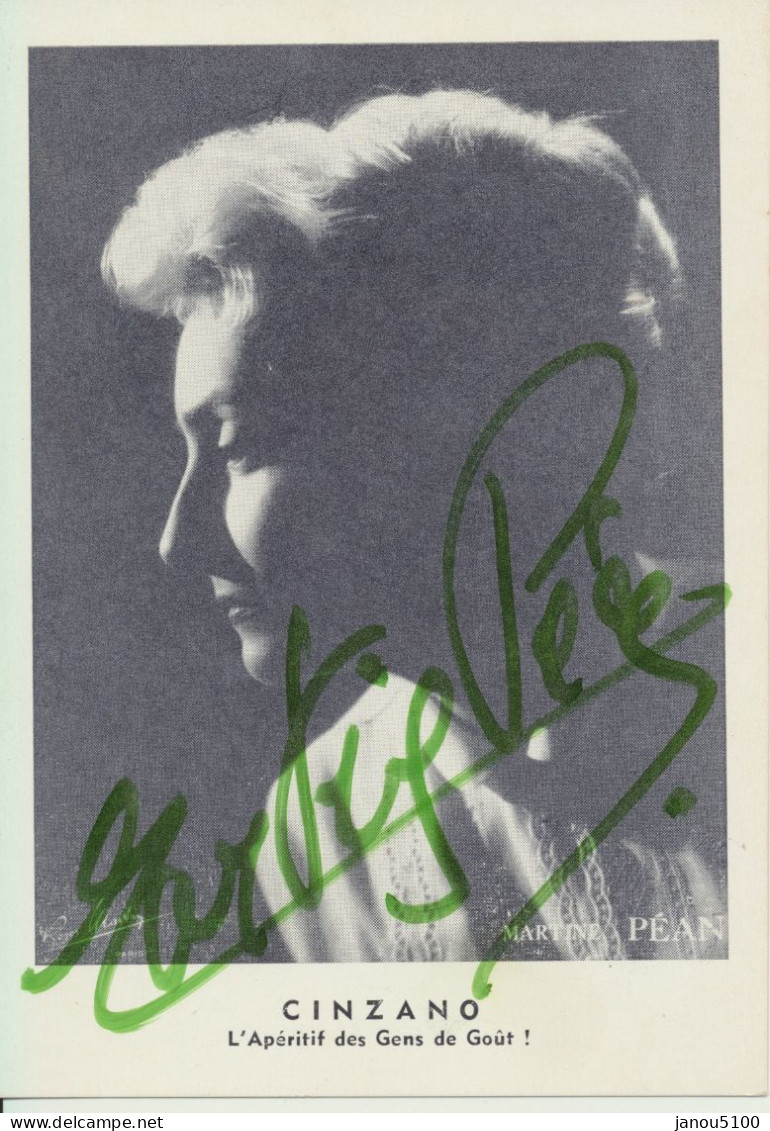 MUSIQUE     CHANTEUSE  MARTINE PEAN   (AUTOGRAPHE   -   ANNEES 1960). - Autographes