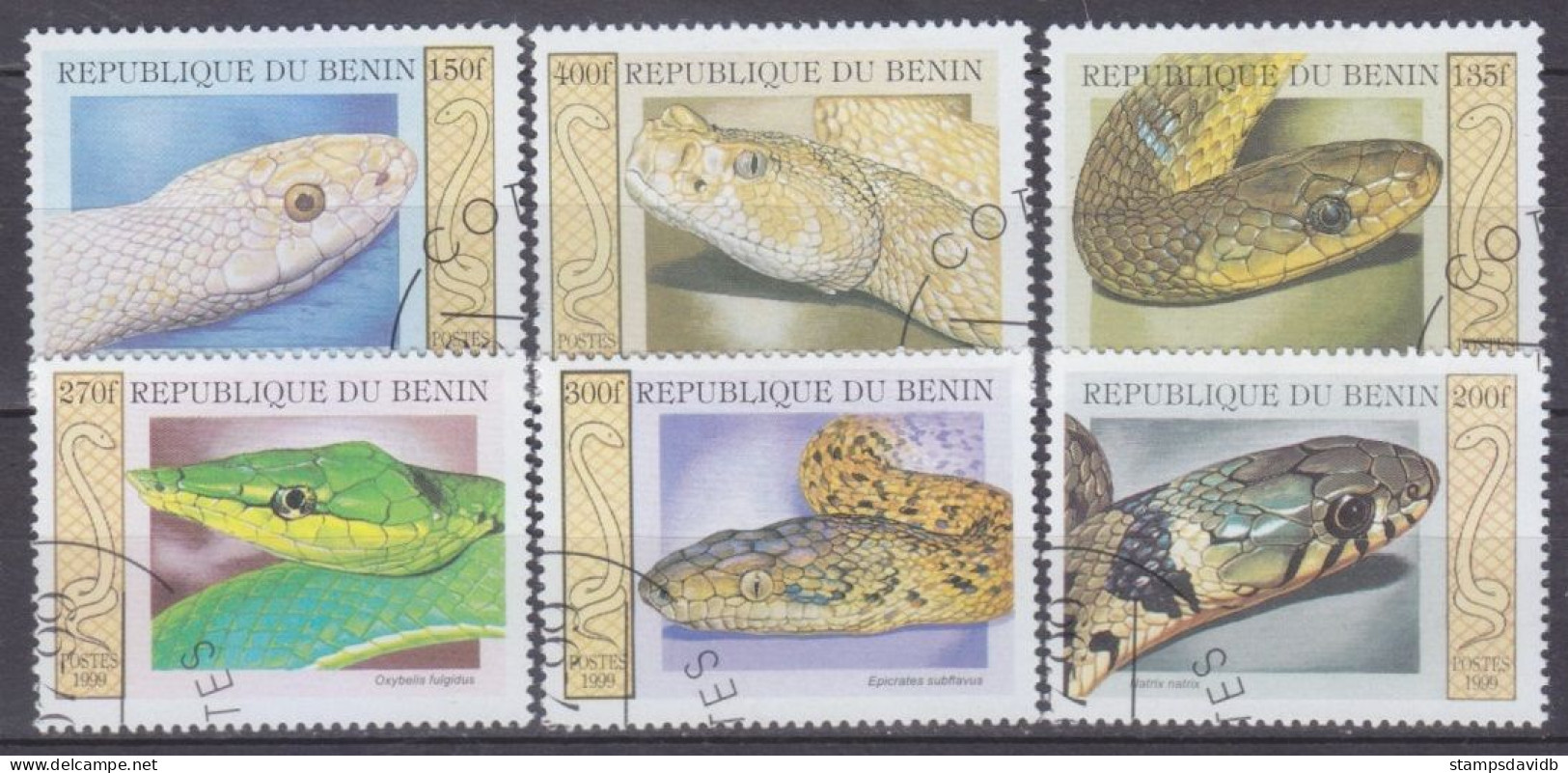 1999 Benin 1177-1182 Used Reptiles / Snakes 5,00 € - Serpents