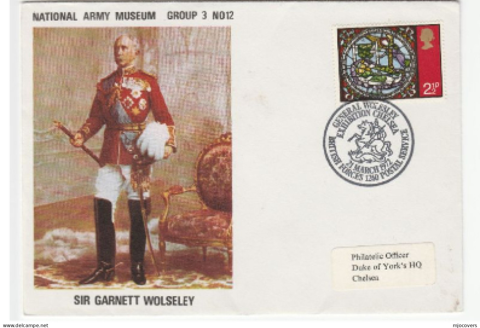 1972 ST GEORGE & DRAGON Chelsea MILITARY EXHIBITION EVENT General Wolseley Museum COVER GB British Forces Stamps - Mythology