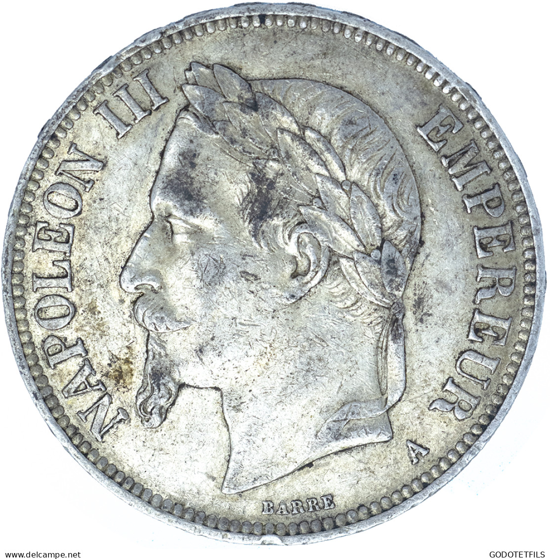 Second-Empire-5 Francs Napoléon III, Tête Laurée 1870 Paris - 5 Francs