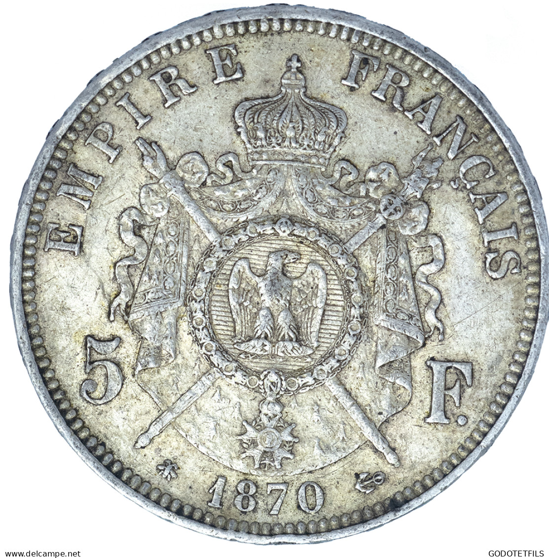 Second-Empire-5 Francs Napoléon III, Tête Laurée 1870 Paris - 5 Francs