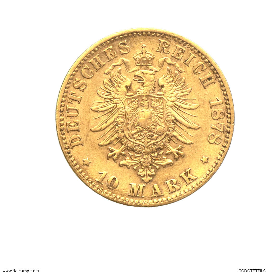 Allemagne-Friedrich I Duché De Bade 10 Mark 1878 Karlsruhe - 5, 10 & 20 Mark Oro