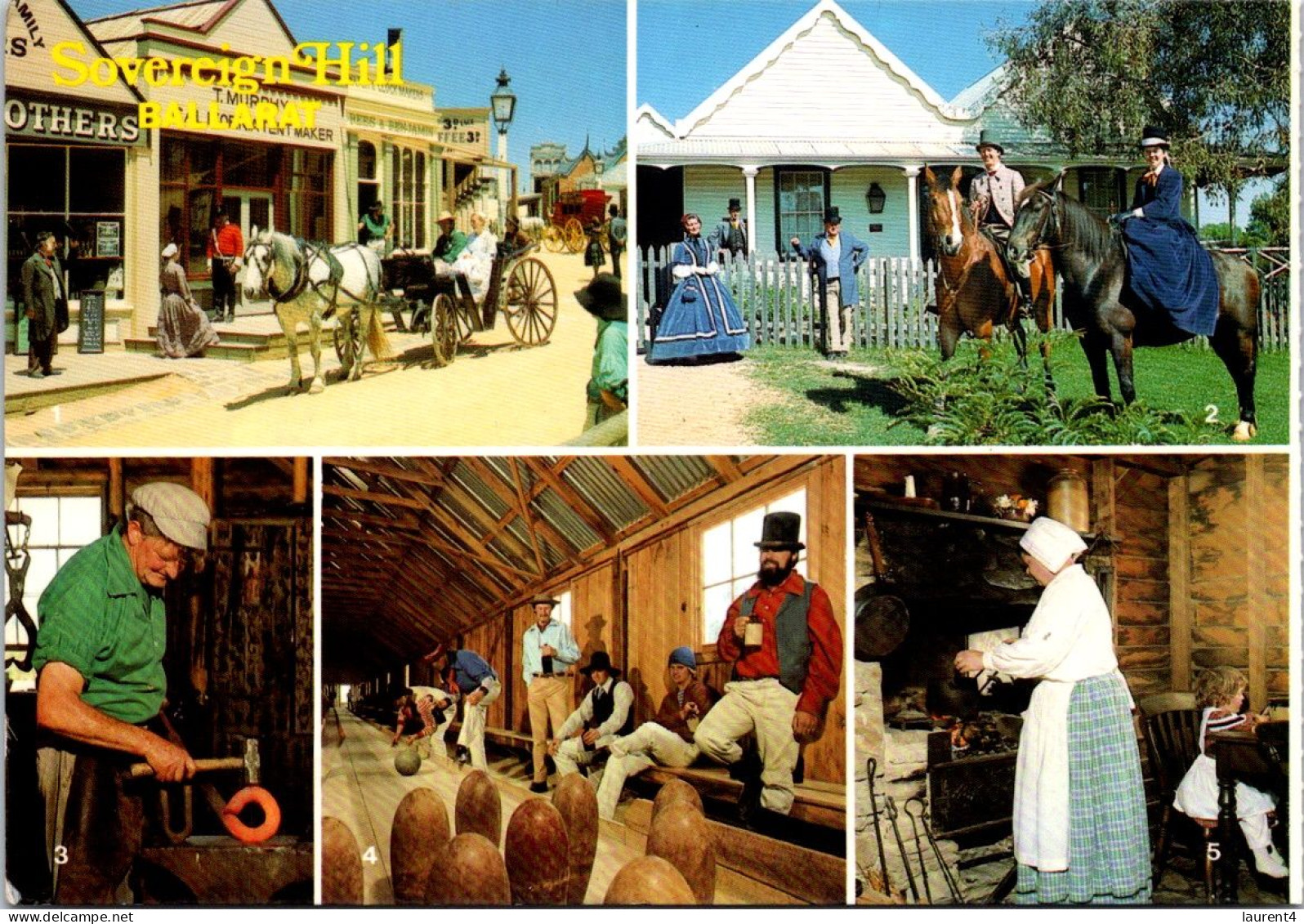 13-9-2023 (1 U 3) Australia - (2 Postcards) VIC - Ballarat - Sovereign Hill - Ballarat