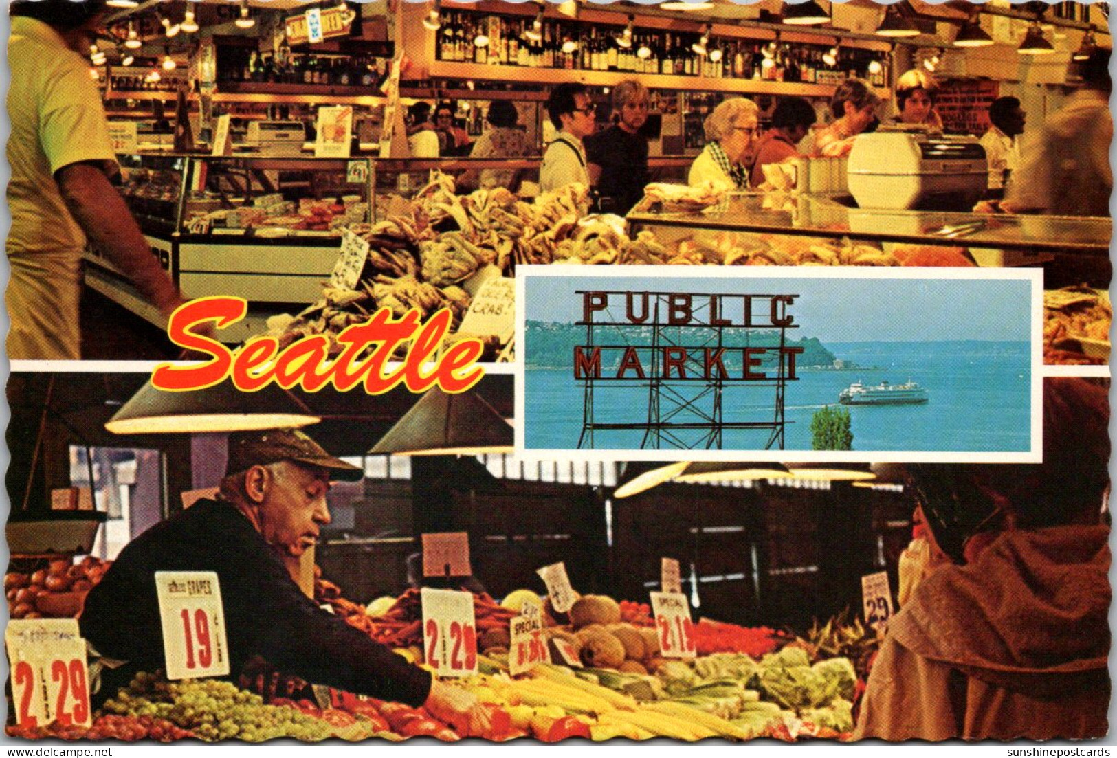 Washington Seattle Pike Place Market Interior Split View - Seattle