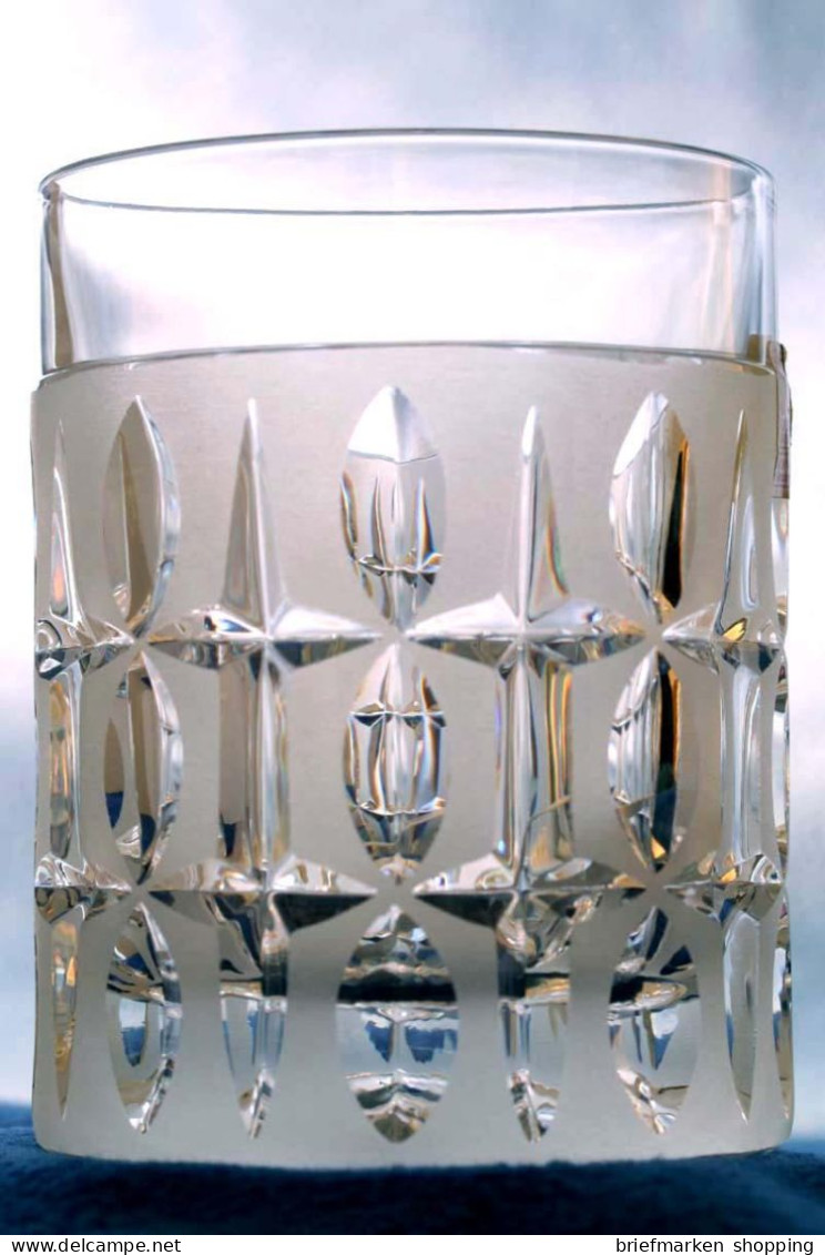 Nachtmann - 6 Bleikristall - Whiskybecher / Tumbler - Serie P 91 - Teilgefrostet - Gebraucht, Aber Unbeschädigt - Verres