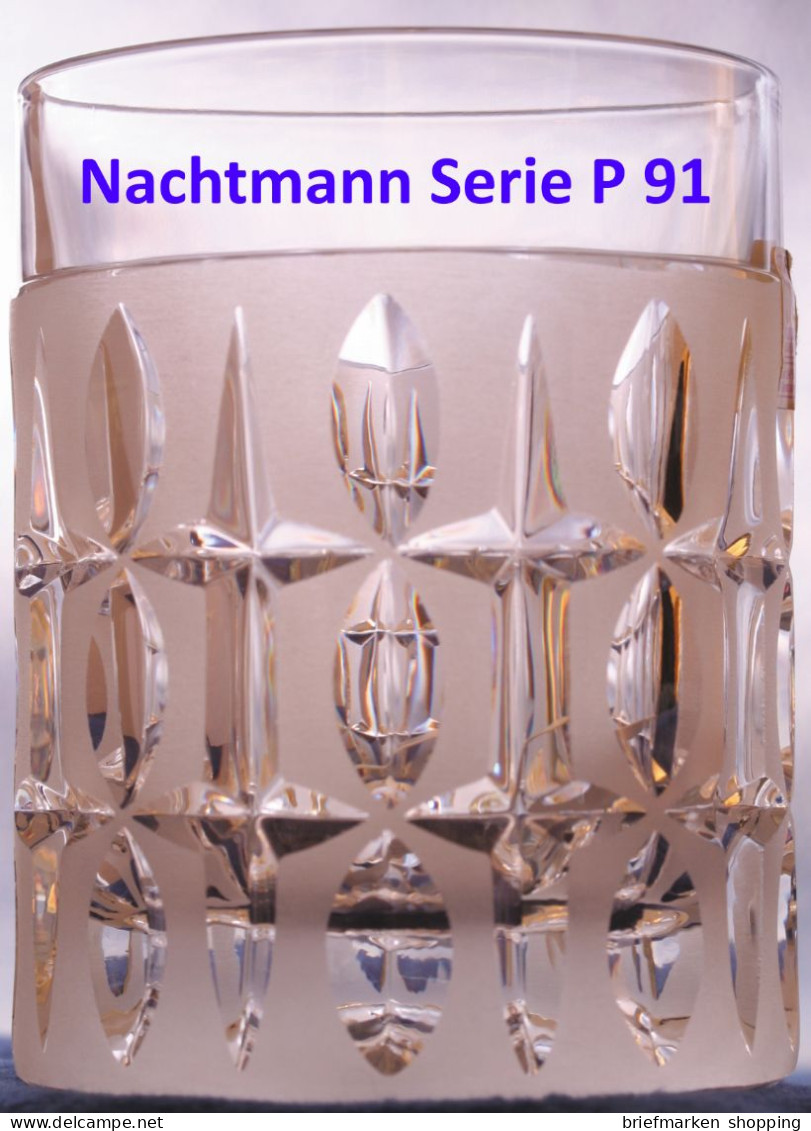 Nachtmann - 6 Bleikristall - Whiskybecher / Tumbler - Serie P 91 - Teilgefrostet - Gebraucht, Aber Unbeschädigt - Verres