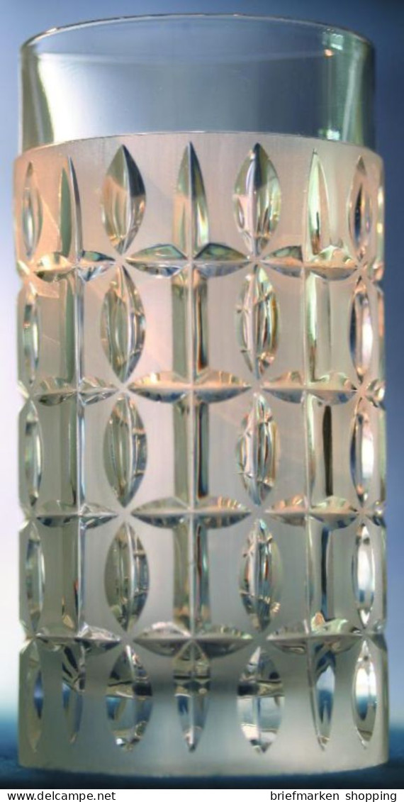 Nachtmann - 6 Bleikristall - Longdrinkbecher - Serie P 91 - Teilgefrostet - Gebraucht, Aber Unbeschädigt - Gläser